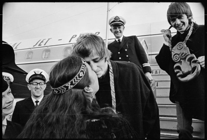 Ringo Starr receiving a Maori welcome in Wellington. George hopes to dodge a bullet. Poor bastards. 